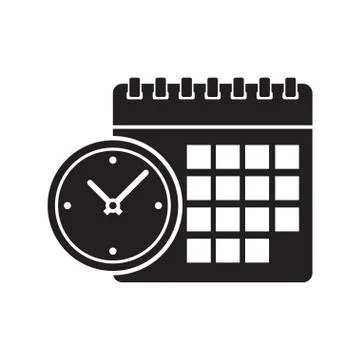 Calendar and clock icon. Stock Illustration