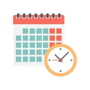Calendar and clock icon. Stock Illustration