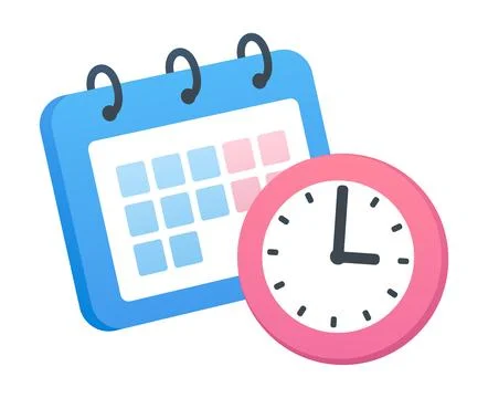 Calendar and clock icon Stock Illustration