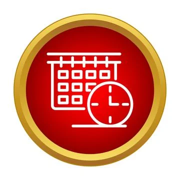 Calendar and clock icon planning appointments Stock Illustration