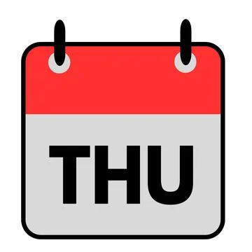 Calendar and date icon thursday weekday motivational  - 1 Stock Illustration