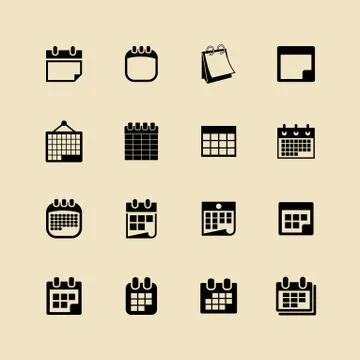 Calendar and date vector flat icons Иллюстрация