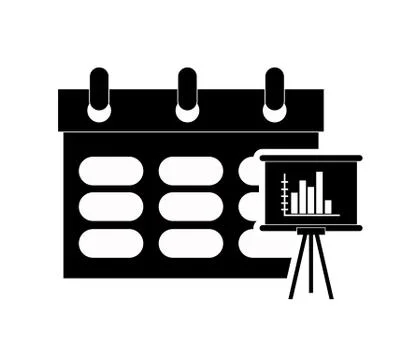 Calendar and graph chart icon Stock Illustration