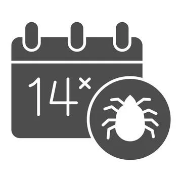 Calendar and parasite insect solid icon, pest control concept, World pest Stock Illustration