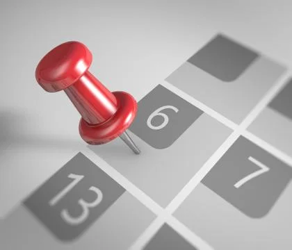 Calendar and pushpin Stock Illustration