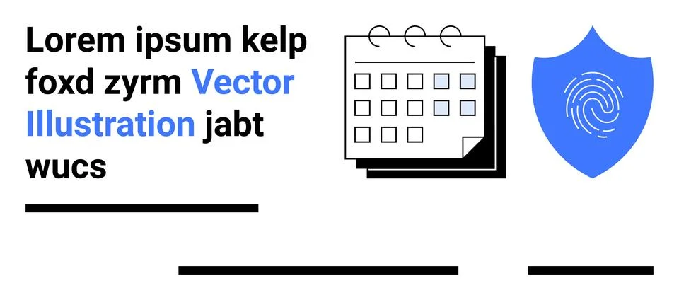 Calendar and Security Shield Elements for Web Design and Print Media Stock Illustration