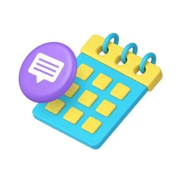 Calendar and speech bubble icon for scheduling apps and communication interfa Stock Illustration