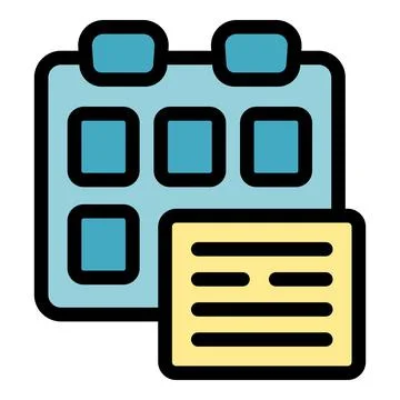Calendar and sticky note representing task management and scheduling Stock Illustration