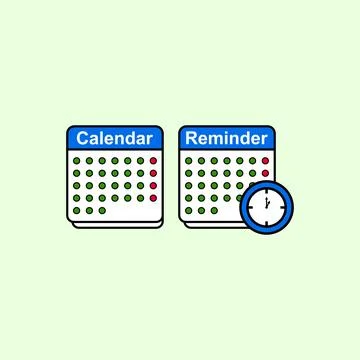 Calendar and stopwatch icon in flat style. Illustration design of calendar icon Stock Illustration