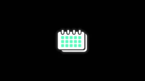 Calendar animated digital vector sign neon green schedule calendar Vídeo Stock 341276244