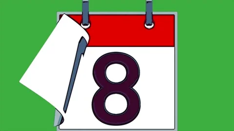 Calendar animation flipping from day one to thirty one Stock Footage 325619787