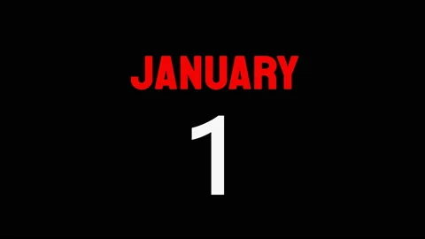 Calendar animation winter january, objects isolated on black background Stock Footage 220342508