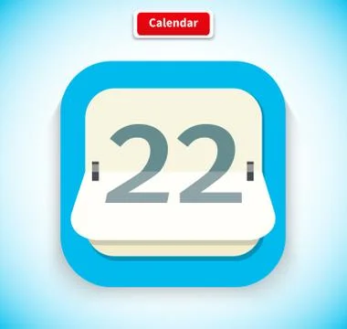 Calendar App Icon Flat Style Design Stock Illustration