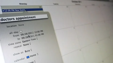 Calendar application on screen of Laptop Stock Footage 8343539
