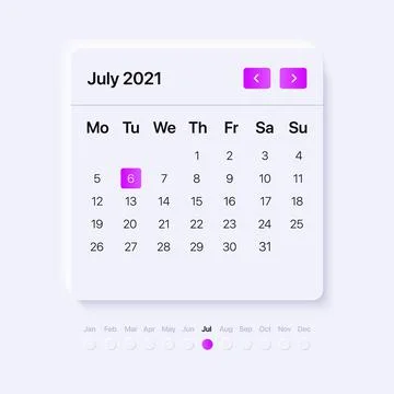 Calendar Application template. Mobile and Web interface template. neumorphism UI Stock Illustration