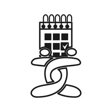 Calendar appointment Commitment Teamwork Together Outline Logo Illustrazione stock