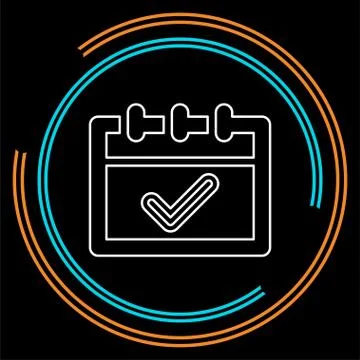 Calendar approved icon - check mark symbol Stock Illustration
