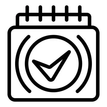Calendar approved icon outline vector. Finance credit Illustrazione stock