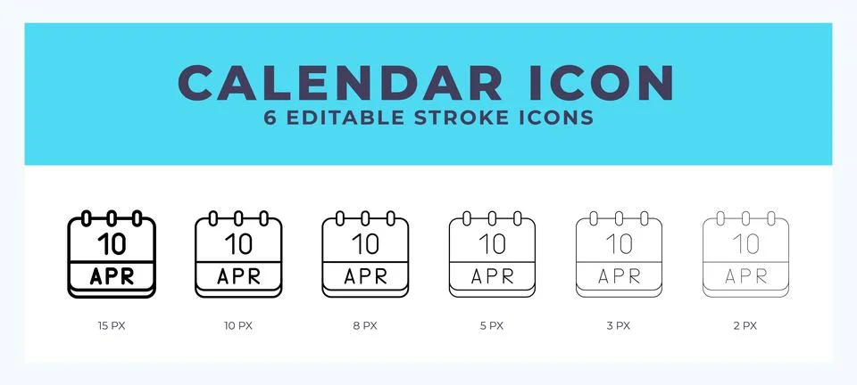 Calendar april icon vector for web. And mobile app. Editable stroke outline.. Stock Illustration
