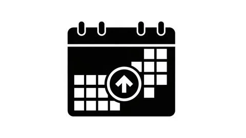 Calendar with up arrow Illustrazione stock