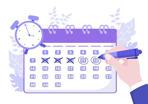 Calendar Background Vector Illustration With Circle Sign For Planning Importa Stock Illustration