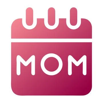 Calendar balloon icon solid gradient red colour mother day symbol illustratio 库存插图