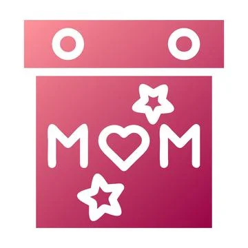 Calendar balloon icon solid gradient red colour mother day symbol illustratio 库存插图