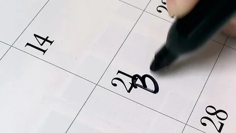 Calendar Beach Trip Stock Footage 115845384