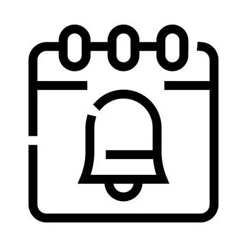 Calendar bell icon sending notification reminder 스톡 일러스트