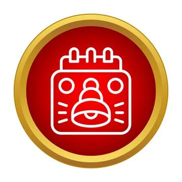 Calendar bell notification concept on red button イラスト素材