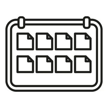 Calendar board showing multiple document files organizing data 스톡 일러스트