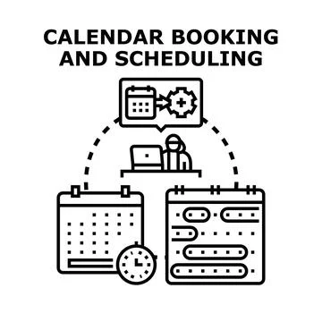 Calendar booking scheduling planning event organization concept 库存插图