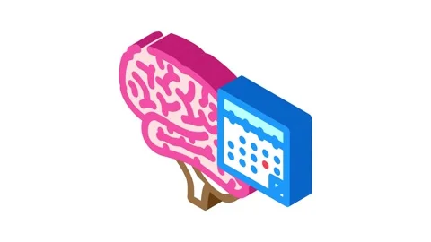 Calendar brainstorm isometric icon animation Stock Footage 327283318