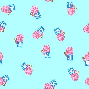 Calendar brainstorm vector seamless pattern 스톡 일러스트