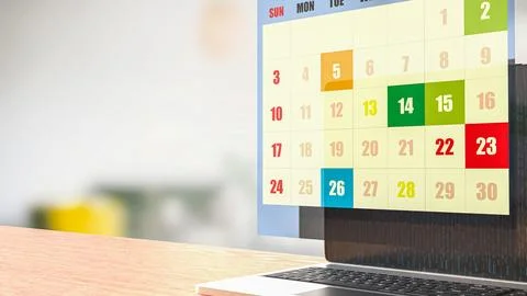 The Calendar for Business concept 3d Rendering. Stockillustratie
