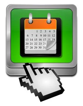 Calendar button with Cursor Stock Illustration