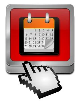 Calendar button with Cursor Illustrazione stock