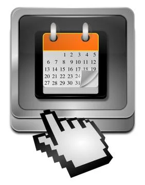 Calendar button with Cursor Stock Illustration