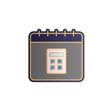 Calendar, calculator color gradient vector icon Stock Illustration