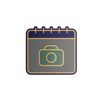 Calendar, camera color gradient vector icon 库存插图