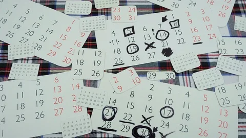 Calendar cards and marks Stock Footage 105028161