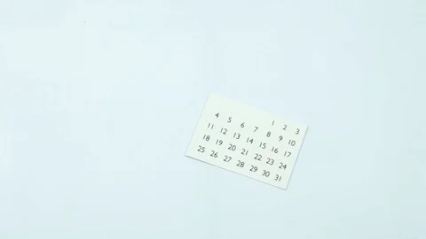 Calendar cards and work time Stock Footage 87061854