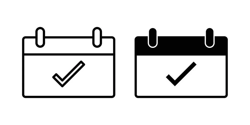 Calendar check icon vector editable eps10 Illustrazione stock