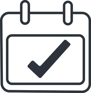 Calendar with check mark completed task icon Illustrazione stock