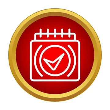 Calendar with check mark icon completing tasks Stock Illustration