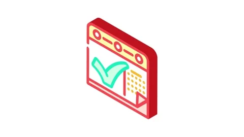 Calendar check mark isometric icon animation Stock Footage 327289442