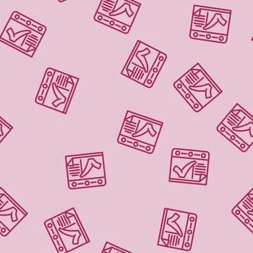 Calendar check mark line vector seamless pattern Stock Illustration