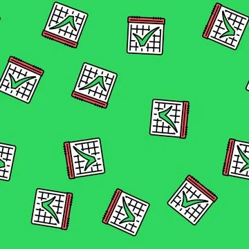 Calendar check mark vector seamless pattern Stock Illustration