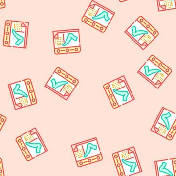 Calendar check mark vector seamless pattern Stock Illustration