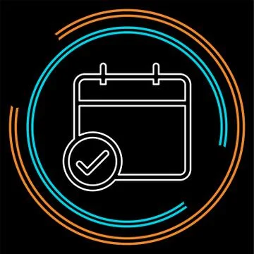 Calendar checkmark icon, vector event symbol, day or month icon Stock Illustration